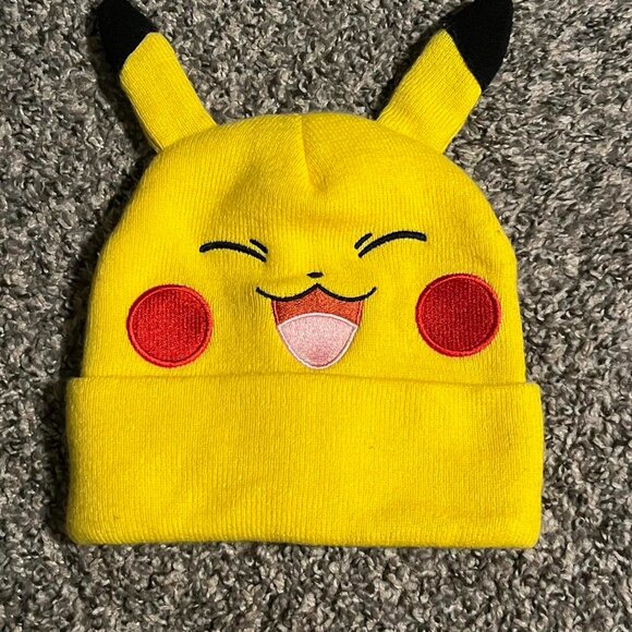 Pikachu Beanie Pikachu Beanie, One Size Pokemon Haat, Colletible Nintendo - Picture 1 of 4